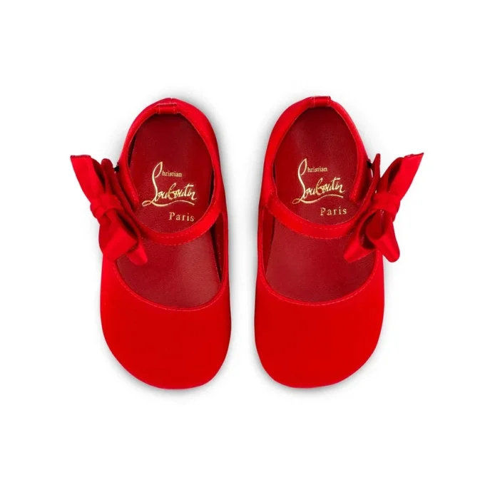 Lou Babe – Ballerinaskor – Kreppsatin – Loubi – Baby Lou Babe – Ballerinaskor – Kreppsatin – Loubi – Baby