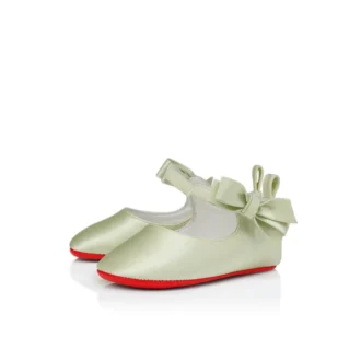 Lou Babe – Ballerinaskor – Kreppsatin – Pastell Manuka – Baby