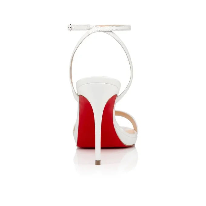 Loubi Queen – 100 mm remsandaler – nappaläder – Bianco – dam Loubi Queen – 100 mm remsandaler – nappaläder – Bianco – dam