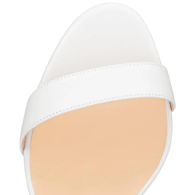 Loubi Queen – 100 mm remsandaler – nappaläder – Bianco – dam Loubi Queen – 100 mm remsandaler – nappaläder – Bianco – dam