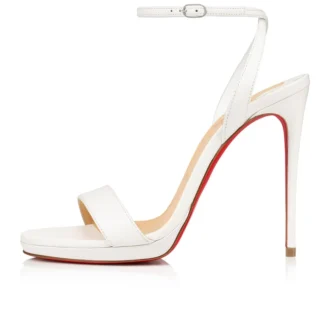 Loubi Queen – 120 mm sandaler – lammnappa – Bianco Loubi Queen – 120 mm sandaler – lammnappa – Bianco