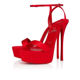 Loubi Queen Alta – 150 mm remsandaler – kreppsatin – Loubi – dam