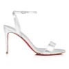 Loubigirl – 85 mm remsandaler – iriserande läder – silver – dam