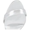 Loubigirl – 85 mm remsandaler – iriserande läder – silver – dam