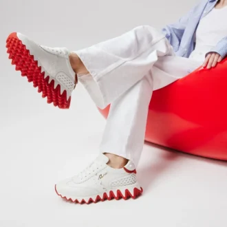Loubishark – Sneakers – Kalvskinn och neopren – Bianco – Dam
