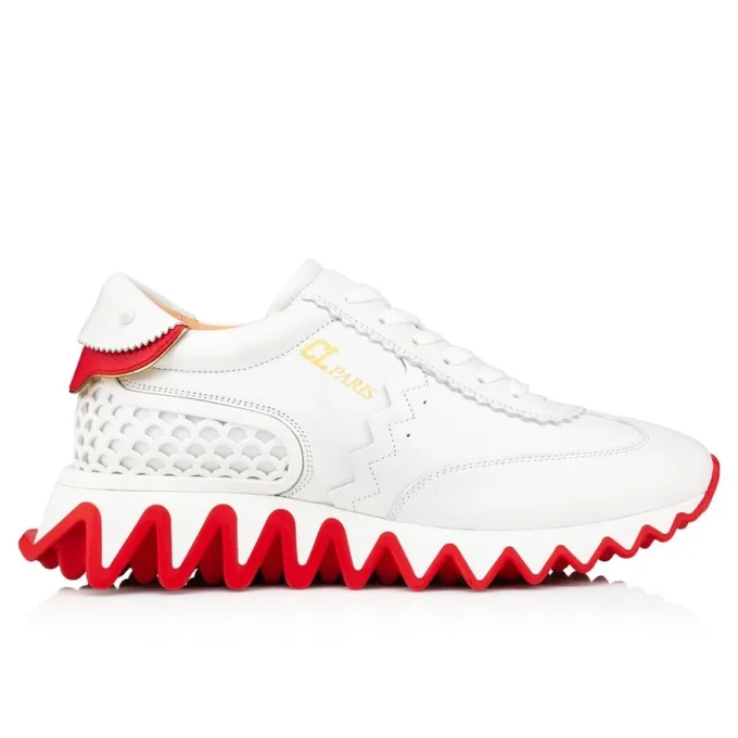 Loubishark – Sneakers – Kalvskinn och neopren – Bianco – Dam Loubishark – Sneakers – Kalvskinn och neopren – Bianco – Dam