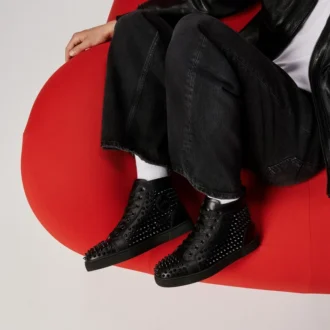 Louis – Höga Sneakers – Kalvskinn och spikar – Svart – Herr Louis – Höga Sneakers – Kalvskinn och spikar – Svart – Herr
