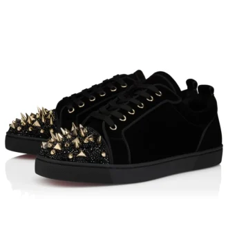 Louis Junior P Pik Pik Strass – Sneakers – Veau Velours – Svart – Herr Louis Junior P Pik Pik Strass – Sneakers – Veau Velours – Svart – Herr