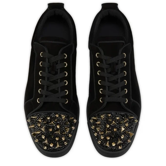 Louis Junior P Pik Pik Strass – Sneakers – Veau Velours – Svart – Herr Louis Junior P Pik Pik Strass – Sneakers – Veau Velours – Svart – Herr