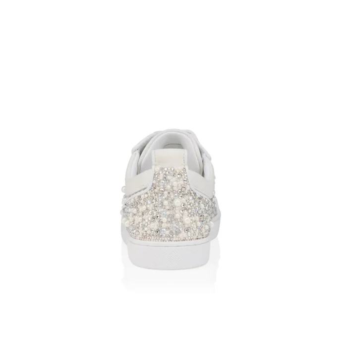 Louiseperla – Sneakers – Kreppsatin, kalvskinn, strass och pärlor – Vit – Dam