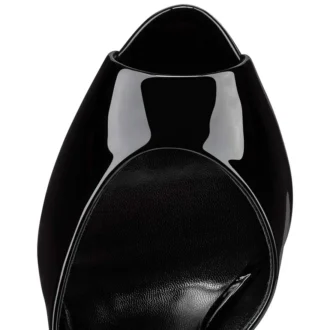 Me Dolly – 100 mm mules – lackat kalvskinn – svart – dam