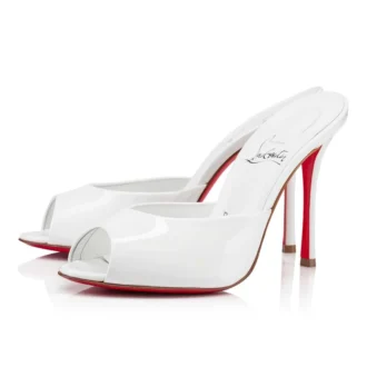 Me Dolly – 100 mm mules – lackkalvskinn – Bianco – dam