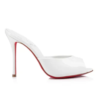 Me Dolly – 100 mm mules – lackkalvskinn – Bianco – dam