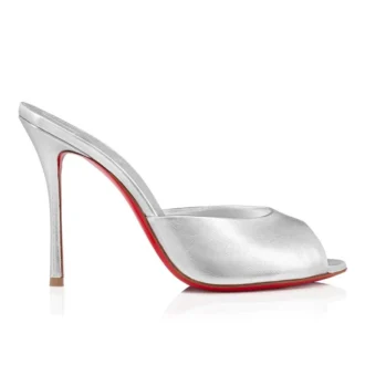Me Dolly – 100 mm mules – nappaläder – silver – dam