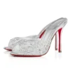 Me Dolly Strass – 100 mm mules – mocka och strass – silver Me Dolly Strass – 100 mm mules – mocka och strass – silver