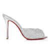 Me Dolly Strass – 100 mm mules – mocka och strass – silver Me Dolly Strass – 100 mm mules – mocka och strass – silver
