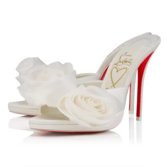 Mere Lachaise Mule – 120 mm mules – crepesatin – elfenben – dam