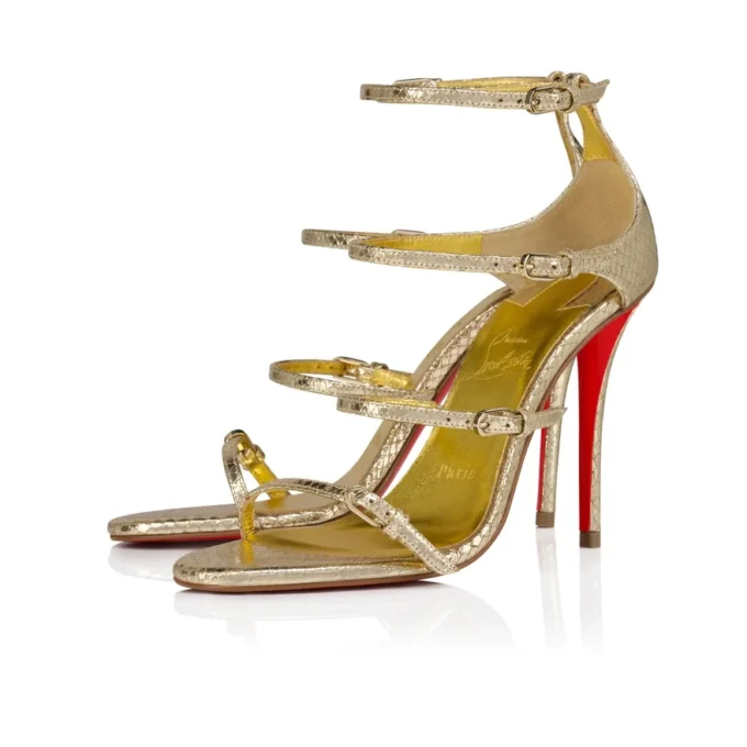 Millenium – 100 mm remsandaler – kalvskinn – antikguld – dam Millenium – 100 mm remsandaler – kalvskinn – antikguld – dam