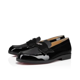 Mini Penny – Loafers – Lackat kalvskinn och mocka – Svart – Barn