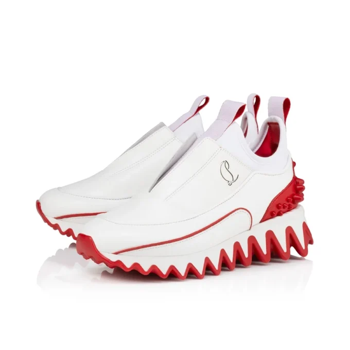 Mini Sharkyloub – Sneakers – Kalvskinn och neopren – Bianco – Barn Mini Sharkyloub – Sneakers – Kalvskinn och neopren – Bianco – Barn