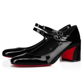 Miss Jane – 55 mm Mary Jane-pumps – lackat kalvskinn – svart – dam