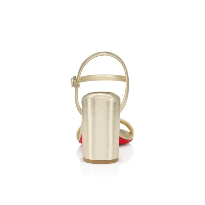 Miss Jane-sandal – 85 mm sandaler – laminerat kalvskinn – platina – dam Miss Jane-sandal – 85 mm sandaler – laminerat kalvskinn – platina – dam