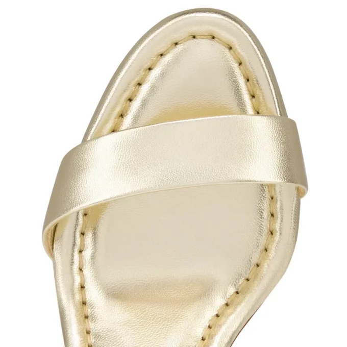Miss Jane-sandal – 85 mm sandaler – laminerat kalvskinn – platina – dam Miss Jane-sandal – 85 mm sandaler – laminerat kalvskinn – platina – dam