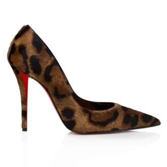Miss Z – 100 mm pumps – ”Bengali”-tryckt hårigt kalvskinn och getskinn – brunt – dam