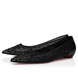 Miss Z Degrastrassina Perla – Ballerinaskor – Mesh, nappaläder, strass och pärlor – Svart – Dam