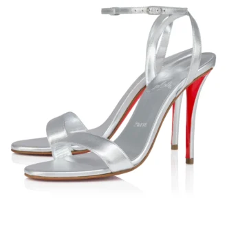 Miss Z-sandal – 100 mm remsandaler – lammnappaläder – silver – dam