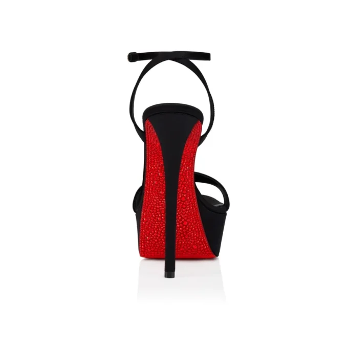 Miss Z Sandal Alta Suola Strass – 160 mm sandaler – kreppsatäng – svart – dam