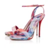 Miss Z Sandal Queen – 120 mm remsandaler – kinesiskt tyg med pionmönster – flerfärgat – dam