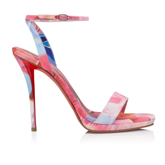 Miss Z Sandal Queen – 120 mm remsandaler – kinesiskt tyg med pionmönster – flerfärgat – dam
