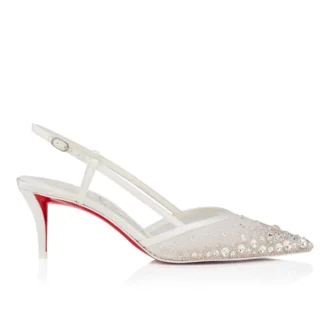 Miss Z Sling Sparkling – 60 mm slingback-pumps – mesh och strass – version i elfenben – dam Miss Z Sling Sparkling – 60 mm slingback-pumps – mesh och strass – version i elfenben – dam