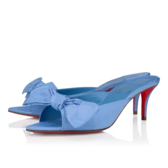 Mulazee – 60 mm mules – siden-taft – Ceruleo – dam