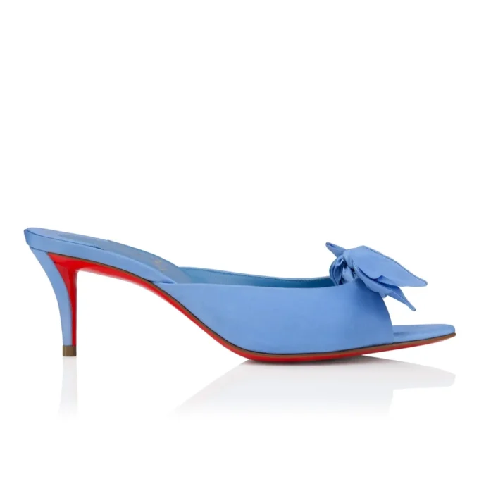Mulazee – 60 mm mules – siden-taft – Ceruleo – dam Mulazee – 60 mm mules – siden-taft – Ceruleo – dam