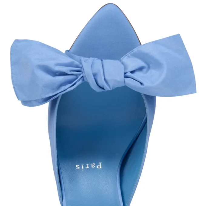 Mulazee – 60 mm mules – siden-taft – Ceruleo – dam Mulazee – 60 mm mules – siden-taft – Ceruleo – dam