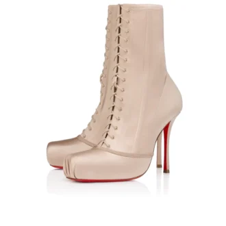 Pavlova Booty – 100 mm långa stövlar – kreppsatin – Blush – Dam