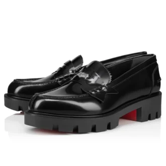 Penny Lug – Loafers – Abrasivato kalvskinn – Svart – Dam