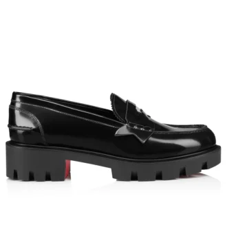 Penny Lug – Loafers – Abrasivato kalvskinn – Svart – Dam