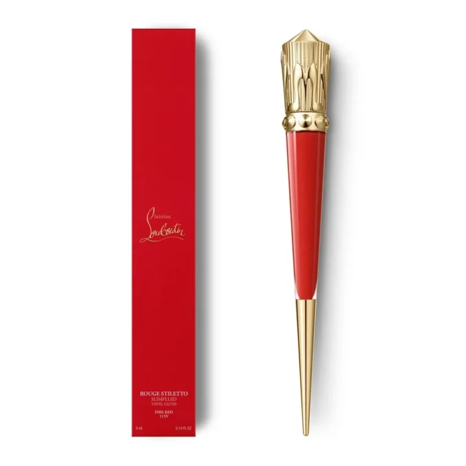 Rouge Stiletto Vinyl Gloss Fire Red 115V Fire Red – Christian Louboutin Beauty USA