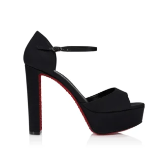 Sandaloo Red Carpet – 130 mm rempumps – kreppsatäng – svart – dam