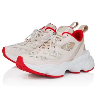 So Flo Perla – Sneakers – laminerat kalvskinn, strass och pärlor – pärla – dam