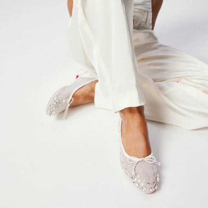 Sweetie Jane Sparkling – Ballerinaskor – Mesh och strass – Bianco – Dam Sweetie Jane Sparkling – Ballerinaskor – Mesh och strass – Bianco – Dam