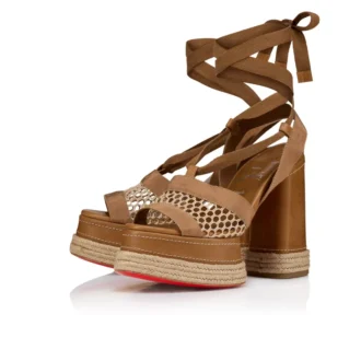 Toledissima – 130 mm espadriller – mesh och vaxat kalvskinn – Lionne – dam