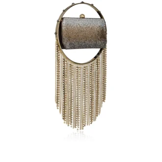 Trapeze – Clutch – Mocka och strass – Flerfärgad